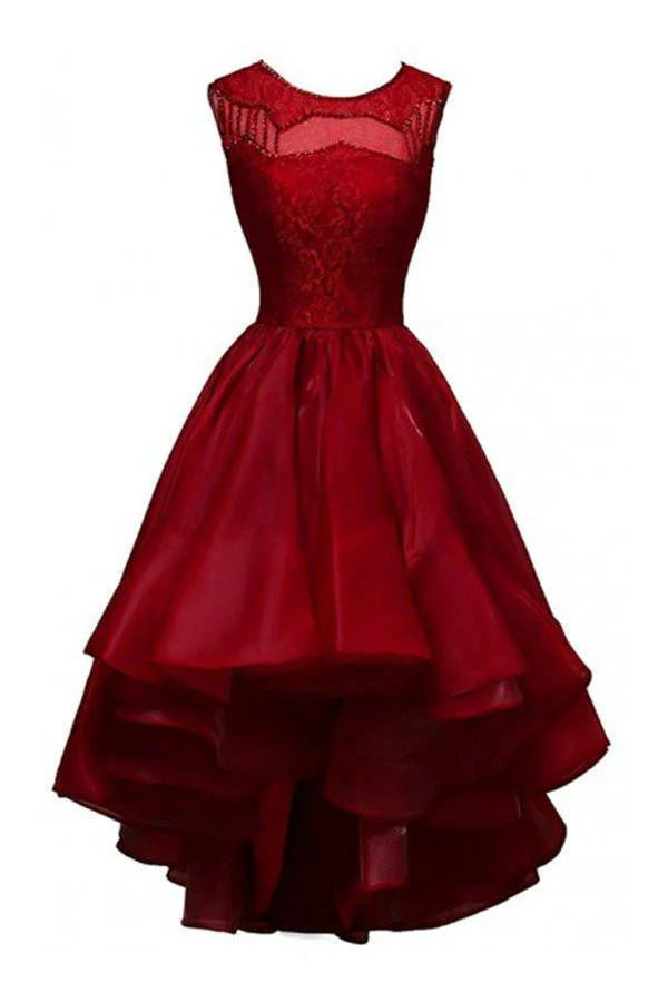 A-Line Organza Beading Prom Dresses Evening Gowns